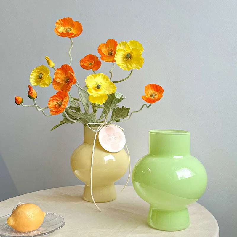Retro Glass Vase Flower Vase Decoration Home Decoration Flower Bottle Vase for Flowers Wedding Table Decor Home Desktop Decor