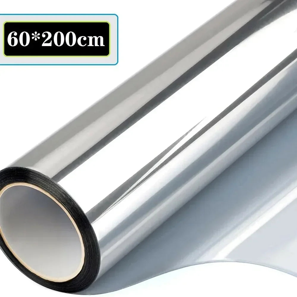 Heat Insulation Mirror Film Window Glass One Way Mirror Film Privacy Glass Sticker Reflective UV Solar Insulate 60cm X 200cm