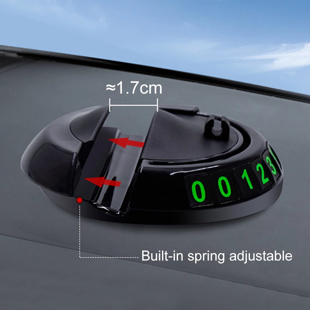 Car Dashboard Mat with Parking Number Plate Car Dash Grip Pad Anti-Shake Rotating Car Phone Holder Anti-Slip Car Accessories