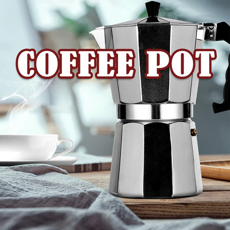 Moka Pot Italian Coffee Machine Espresso Aluminum Geyser Coffee Maker Kettle Latte Stove Classic Coffee Barista Accessories