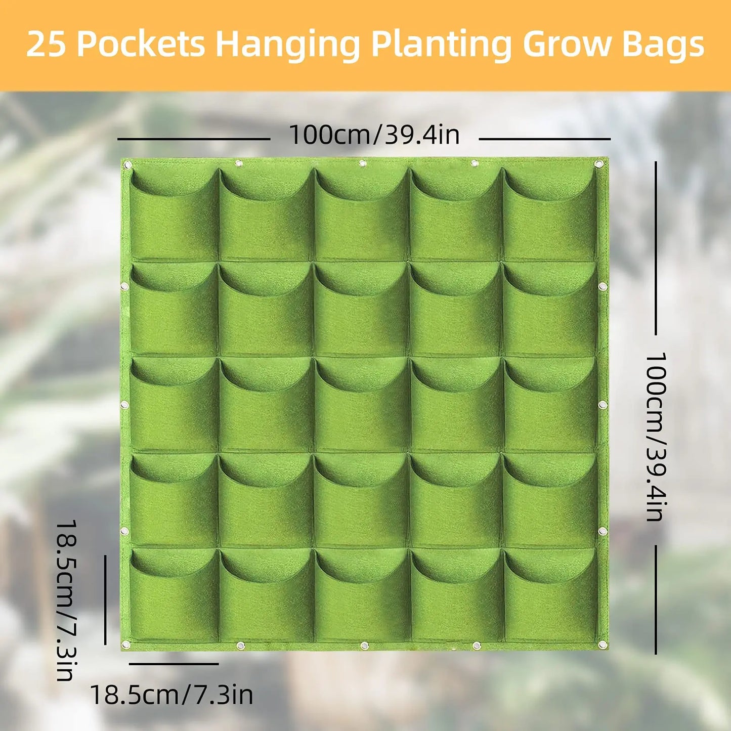 49 Pockets Hanging Planter Bags, Hanging Vertical Wall Mounted Plant Planting Grow Bags, Herb Garden Planter Outdoor Indoor Grow