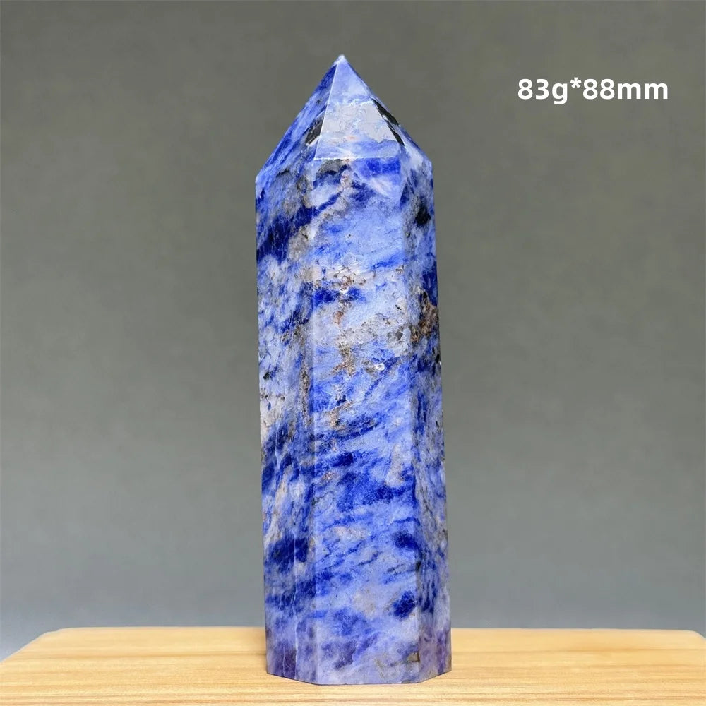 Blue Veins Stone Obelisk Natural Mineral Quartz Home Feng Shui Decorative Gift Reiki Treat Witchcraft Magic Wand
