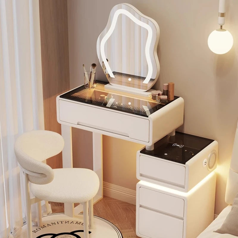 Small apartment dresser bedroom 60CM modern cream style master chest makeup table hairstyle bedroom Drawers for clothes luxury