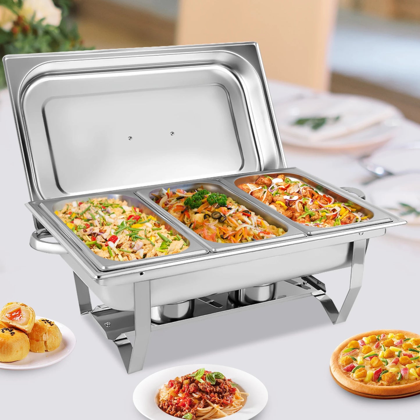 Stainless Steel Tableware Set Folding 3-Frame Dining Stove 4KG