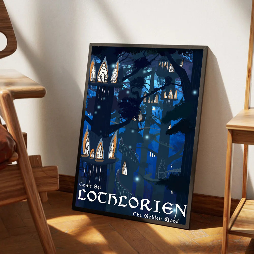 Ring Art Travel Abstract Vintage Film Mordor Castle Classic Vintage Posters Vintage Room Bar Cafe Decor Stickers Wall Painting
