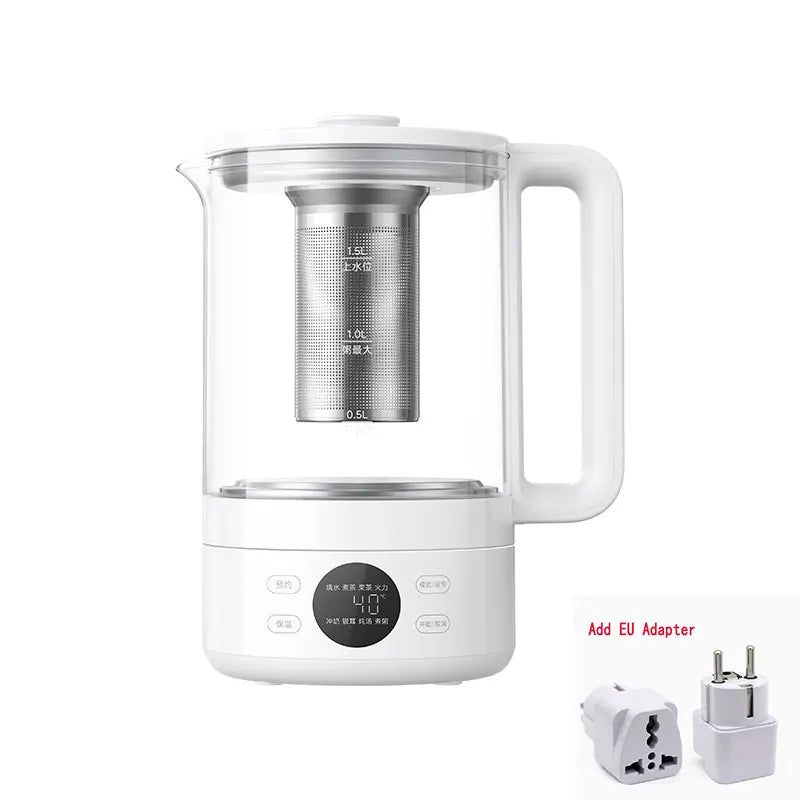 New Xiaomi Mijia Multi functional Health Kettle S1 1.5L 1000W High Borosilicate Glass Body 316L Stainless Steel Heating Plate