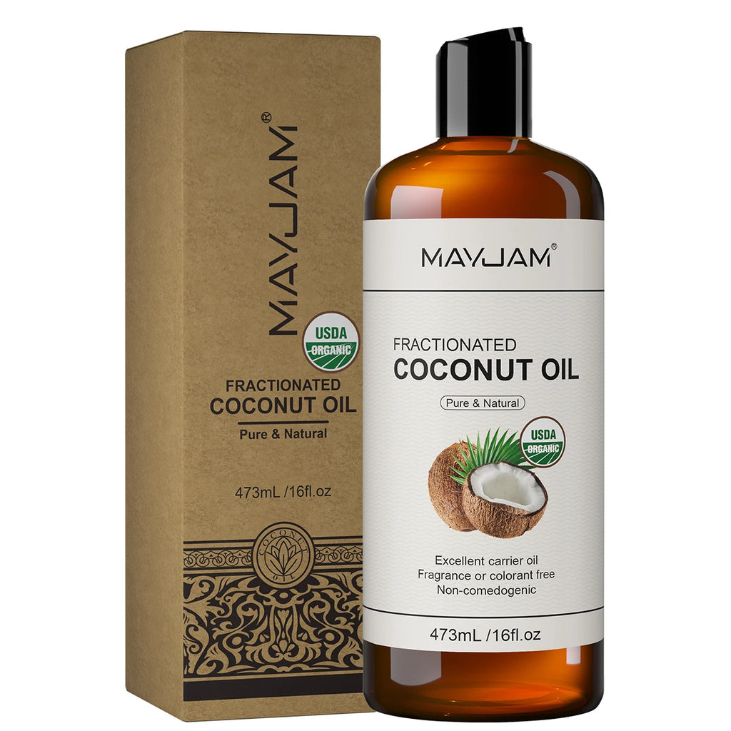 MAYJAM Pure Organic Moroccan Argan Oil Massage On Face, Hair, Body Sweet Almond Oil Cold Pressed USDA Certified 473ml Face Oil