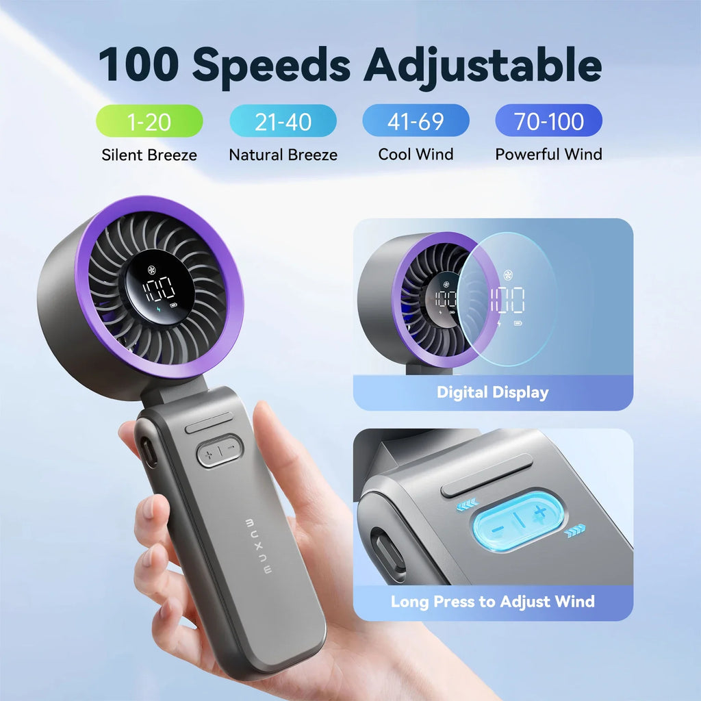 MUXNW 3 in 1 Portable Handheld Fan: Mini Personal Fan 3600mAh Recharge