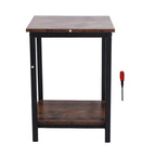 Household Supplies Simple Double Layer Storage Cabinet Side Industrial Coffee End Table for Living Room Bedroom Living Room Desk