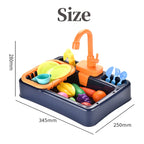 Kid Kitchen Sink Set Simulation Electric Dishwasher with Running Water Playing Toy Pretend Role Play Montessori Game for Girl