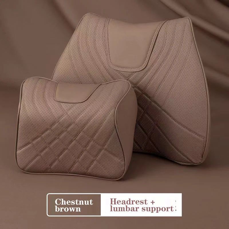 Car headrest for Mercedes-Benz C W205 GLC X254 E Class W214 Nappa leather headrest neck and waist support advanced material