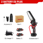6Inch Electric Chainsaw 20000RPM Rechargeable Portable Pruning Saw Branch Pruner Shears Garden Power Tool for 21V 18V Battery