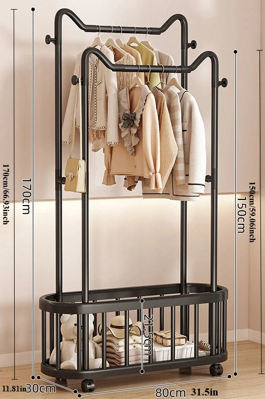Household Clothes Hanger Floor-standing Bedroom Simple Clothes Hanger Clothes Rack Popular Coat Rack Clothes Hanger Storage