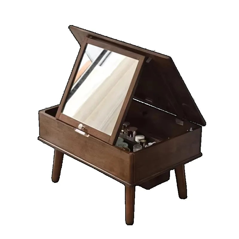 Storage Wood Vanity Table Mirror Nordic Modern Luxury Bedroom Dresser Makeup Drawers Beauty Schmink Tisch Bedroom Furniture