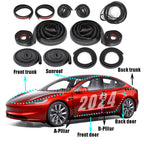 For Tesla Model 3 Highland,,Door Seal Strip Kit Rubber Noise Insulation Weather strip Trunk Hood Sunroof  AB Pillar Trim Sealing