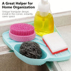 Multifunctional Kitchen Sink Triangle Storage Rack - Dishwashing Sponge Drainage Shelf Utensil Organizer for Home Garden