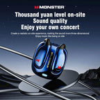 Monster MQO22 TWS Bluetooth Earphones Clip Design Touch HD Call With Mic Headphones Sports Gaming Headset