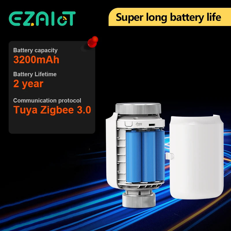 EZAIOT Tuya ZigBee Thermostat Radiator Actuator Smart TRV Thermostatic Valve Temperature Controller Support Alexa Google Home