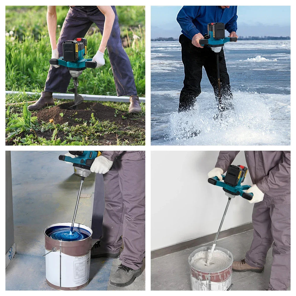Gisam 6Speed Brushless Electric Concrete Mixer Cordless Cement Mortar Plaster Mixer Blender Paint Mix For makita 18v battery pin