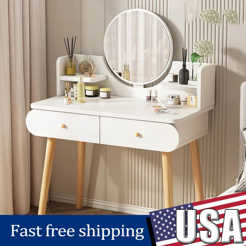 Vanity Make Up Table Luxury Girl Box Dressing Table Organizers White For Storage Detachable De Coiffeuse Chambre Room Decor
