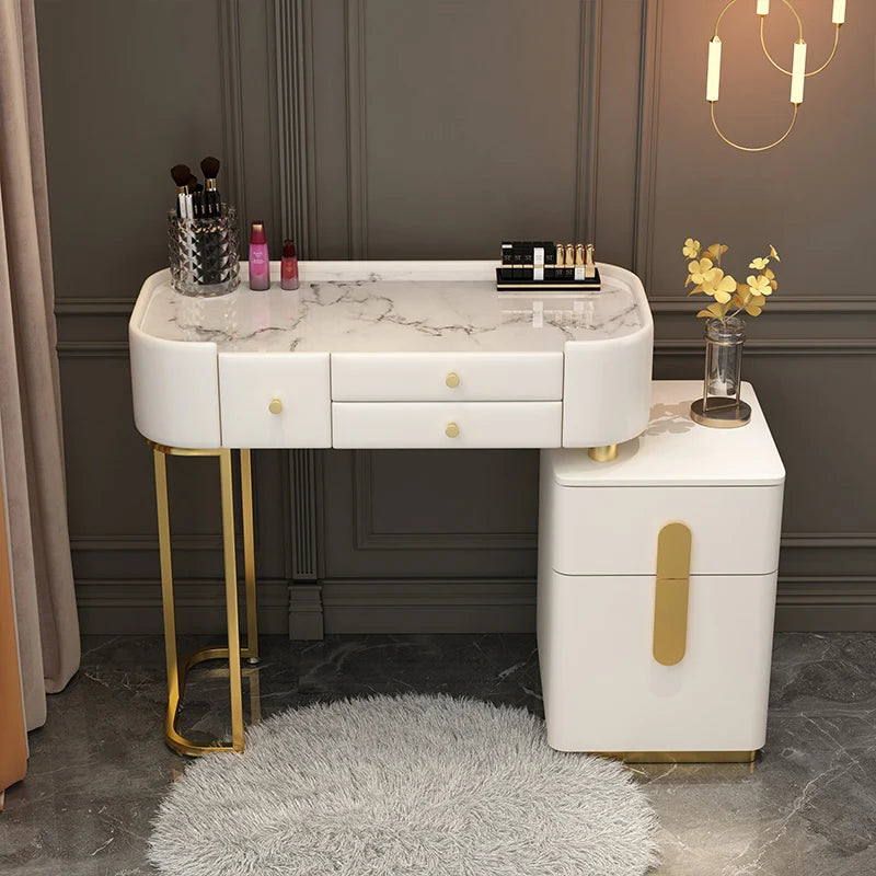 White Bedroom Vanity Table Makeup Mirror Chair Modern Organizer Dressing Table Cosmetics Cheap Penteadeira Trendy Furniture