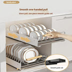 ZEXEF Kitchen Pull-Out Bowl and Dish Rack Cabinet Storage Rack Household Tableware Bowl and Dish Partition Drawer Storage