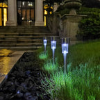 10-24PCS Stainless Steel Solar Garden Light Outdoor Solar Powered Lamp Lanter Waterproof Landscape Lighting Yard Lawn Decoration
