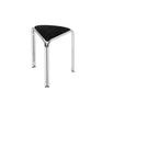 MOMO Bauhaus Antique Vanity Stool - Stainless Steel Triangular Frame Fabric Upholstered Stackable Designer Dining Stool