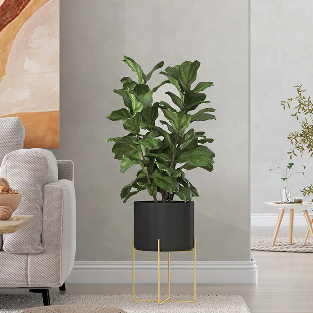 2025 Plant Stand with Pot Floor Type Flowerpot Metal Planter Black White Gold  Living Room Succulent Multi-use Balcony Decor