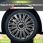 16inch Dagger Style Hub Cap Cover for Iron Rim Wheel Cover Set of 4 Steel Wheel Cover Replacement Hubcap for R16 Tire
