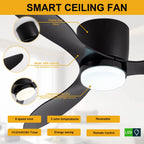 Jelena LED Ceiling Fan Light 6th Gear Wind Speed Living Room Bedroom H