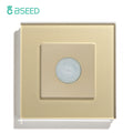 BSEED Human Body Sensor Switch Wall Lamp Switch 90℃ Infrared Motion Detector Galss Frame Plastic FrameEU Standard Light Switches