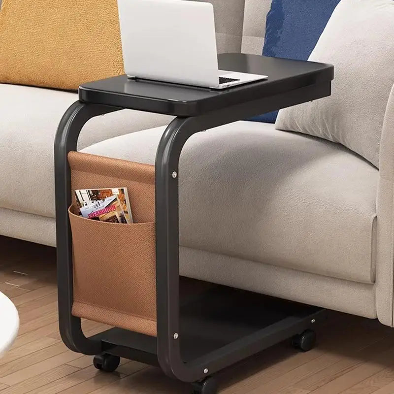 C Shaped End Table Small Side Table For Living Room Double Layer Movable Side Table For Sofas Living Rooms Bedside Areas