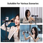 Ulanzi MA53 360 Rotation Metal Phone Holder Tripod Mount Cold Shoe Uka Arca Mount Clip Clamp with 60-95mm Width for Living Vlog