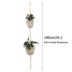 Gardening Green Plant Hanging Basket Cotton Rope Hanger Flower Pot  Handmade Macrame Pot Pocket Wall Boho Courtyard  Home Decor