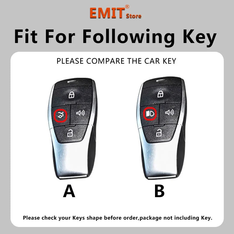 Zinc Alloy Car Key Case Cover for Baic Senova Beijing BJ40 BJ80 BJ30 BJ60 BJ90 F40 U7 X7 EX5 EC5 EU5 Keychain Shell Accessories