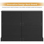 8 Drawers Bedroom Dresser, Modern Large Double Dressers for Bedroom, Black Storage Organizer Chest of Drawers