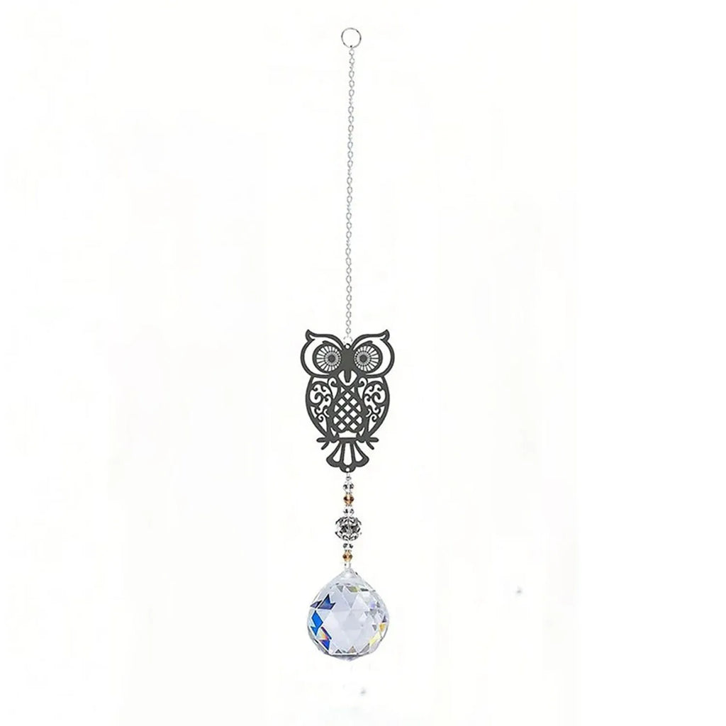1PC Hanging window sun prism decor indoor crystal catcher rainbow maker decor owl hummingbird pendant