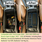 Center Console Organizer For Ford Escape and  Bronco Sport Accessories,  Armrest Secondary Storage Box