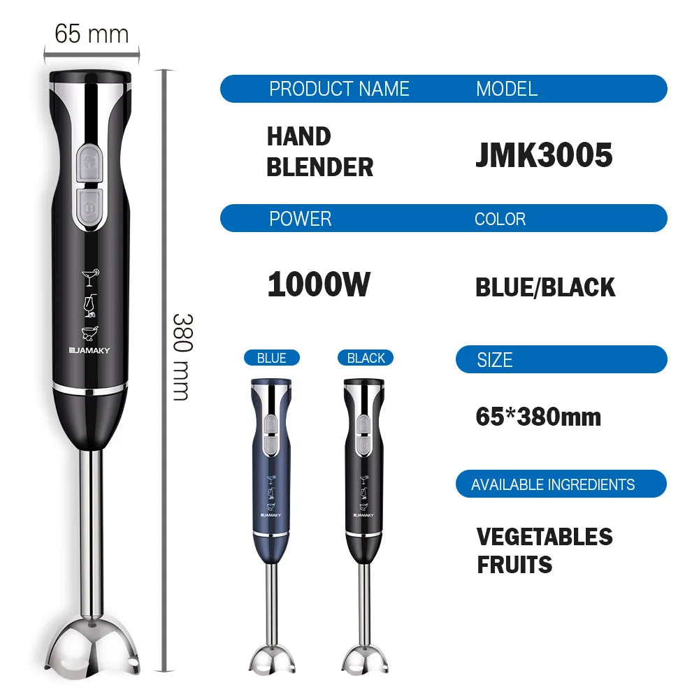 2025 New Household Blender 1500w Multi-functional Cooking Stick Small Baby Auxiliary Food Machine Meat Grinder Food Processor