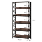 67 Inch Book Shelf, 5 Tier Industrial Etagere Bookcase with Open Shelves, Tall Bookshelf for Living Room, Bedroom, Home Office