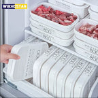 Kitchen Sealed Fresh Storage Containers 4 Size White Food Box for Refrigerator Organizer Storage Box