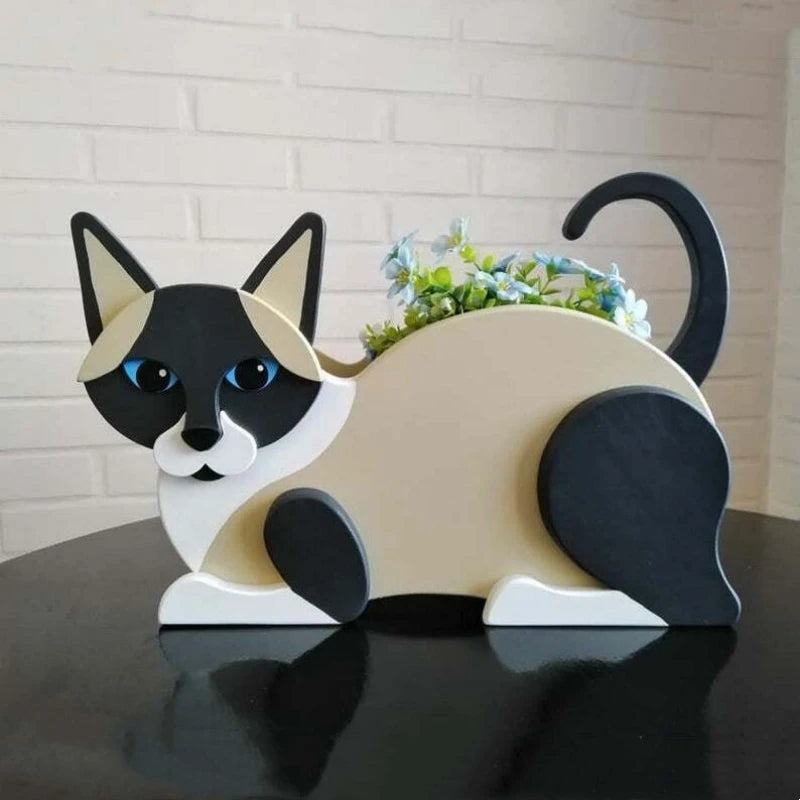 DIY Garden Pots Cat Shaped Planter Garden Flower Pot Cat Animal Garden Animal Statue Sculpture Flower Planter Garden Decoration