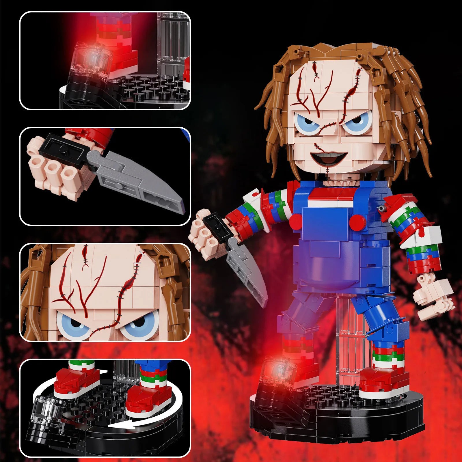 GSBAN Horror Movie Child's Play For Chuckyed Classic Killer Doll Model Building Blocks Toys for Children Kids Halloween Gifts