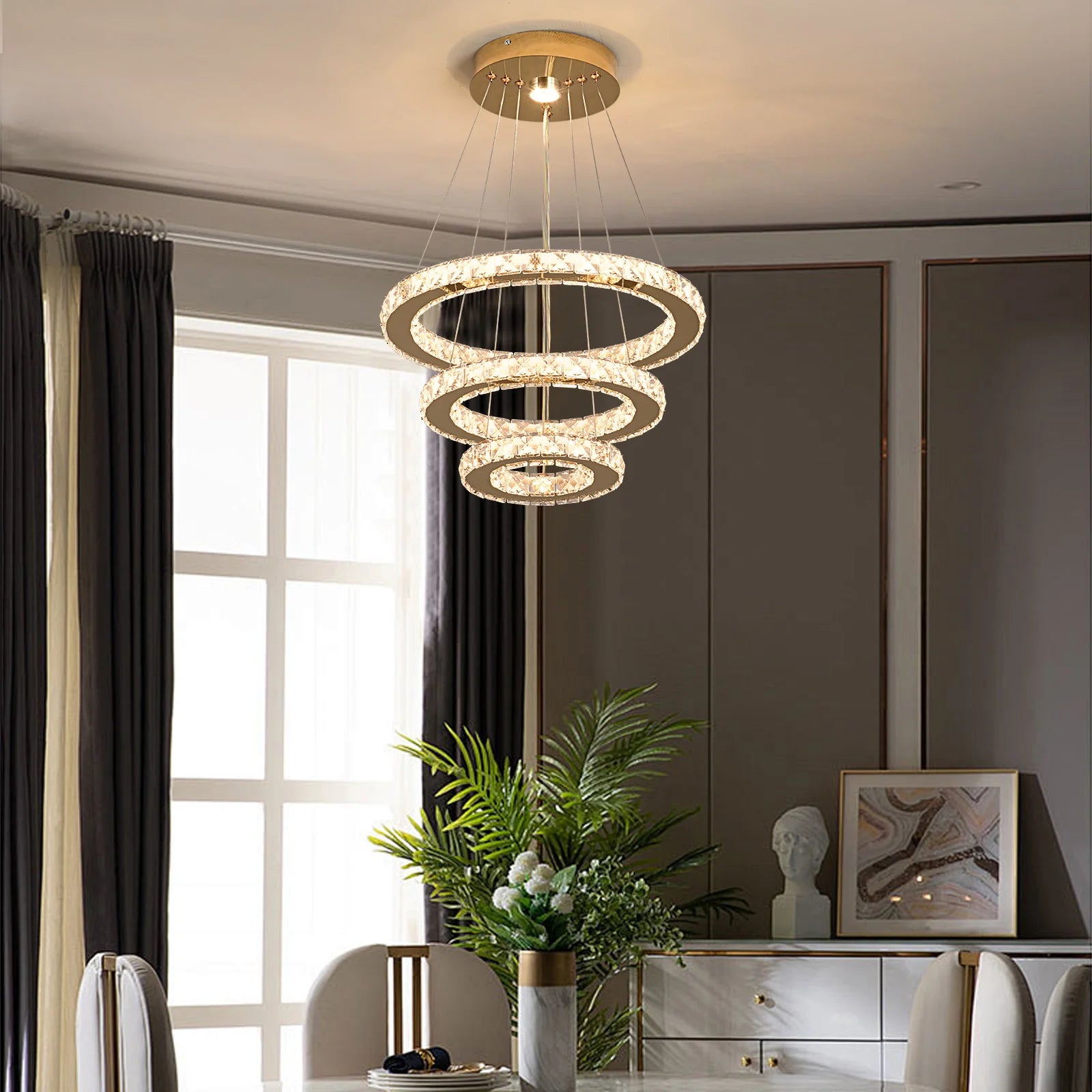 Crystal Pendant Light Led Chandelier Modern Ceiling Hanging Lamp Living Dining Room Nordic Kitchen Island Decor Lustre Fixture