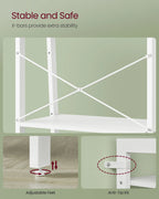 VASAGLE Ladder Shelf, 4-Tier Bookshelf, Storage Rack, Bookcase with Steel Frame, for Living Room, Home Office, Kitchen, Bedroom