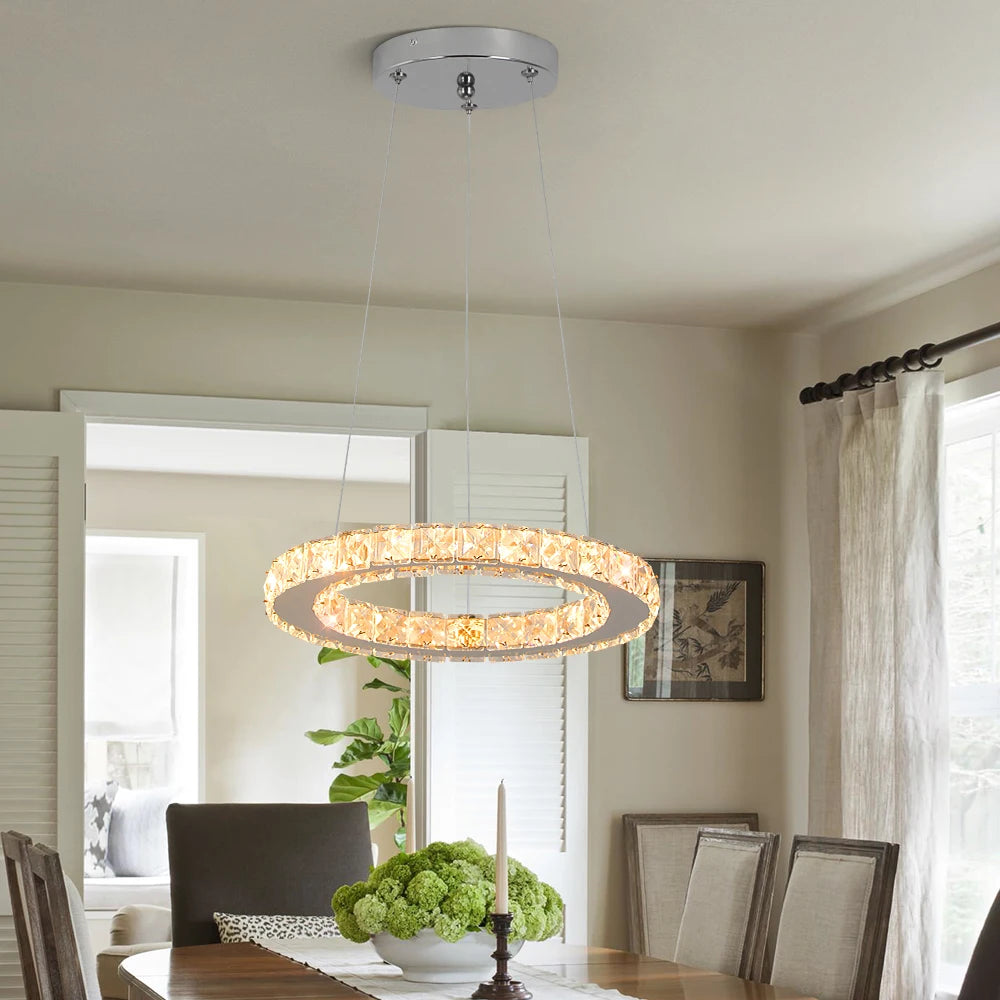 Crystal Pendant Light Led Chandelier Modern Ceiling Hanging Lamp Living Dining Room Nordic Kitchen Island Decor Lustre Fixture