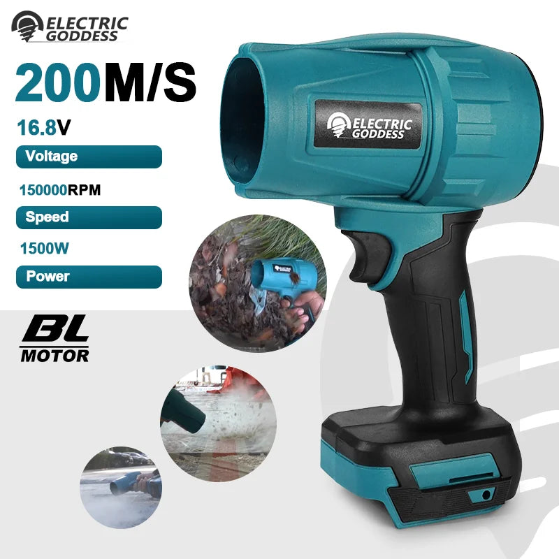 Electric Goddess 150000RPM Brushless Electric Turbo Blowers Jet Fan Handheld Leaf Blower Dust Blowing For Makita 16.8V Battery