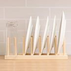 Wooden Plate Rack Kitchen Dishes Stand Plate Dish Drying Rack Cutting Boards Cups Organizer Shelf Multifunctional Display Stand