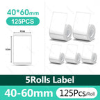 3/5/10 NiiMBOT White Label Paper Waterproof Self-adhesive Rolls For B1 B21 Mini Label Printer Price Tag Office Maker UV Print